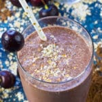 Chocolate Cherry Smoothie is a delicious combo of sweet, tart, creamy and chocolaty in a healthy drink that tastes like an indulgent dessert.