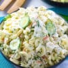 Crunchy Coleslaw Pasta Salad made with creamy Ranch is the perfect summer side dish. Can be also made ahead of time.