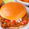 Taco sloppy Joes served with lime on the side.
