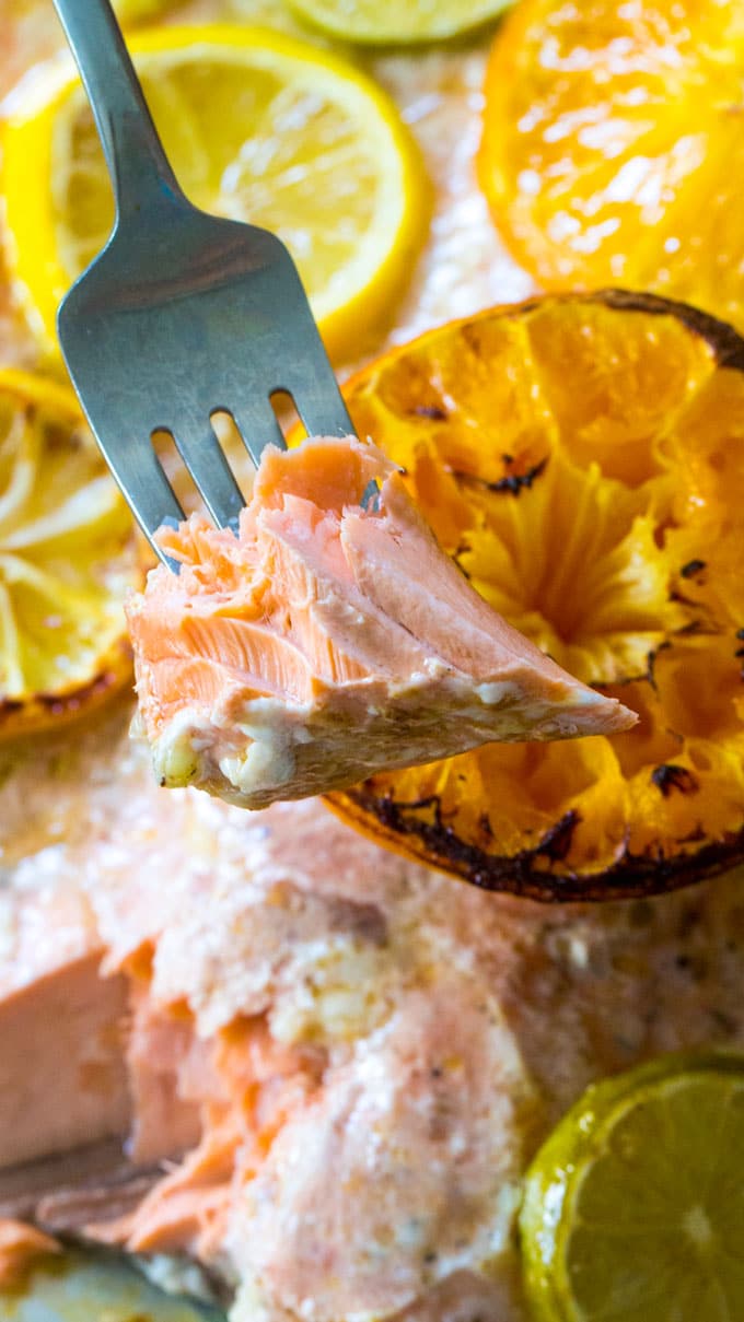 One Pan Honey Citrus Salmon takes only 30 minutes to make.This healthy meal is a great combo of sweet and savory and refreshing citrus flavor.
