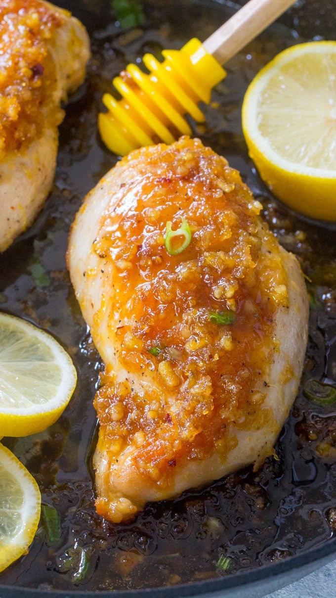 One Pan Honey Lemon Garlic Chicken