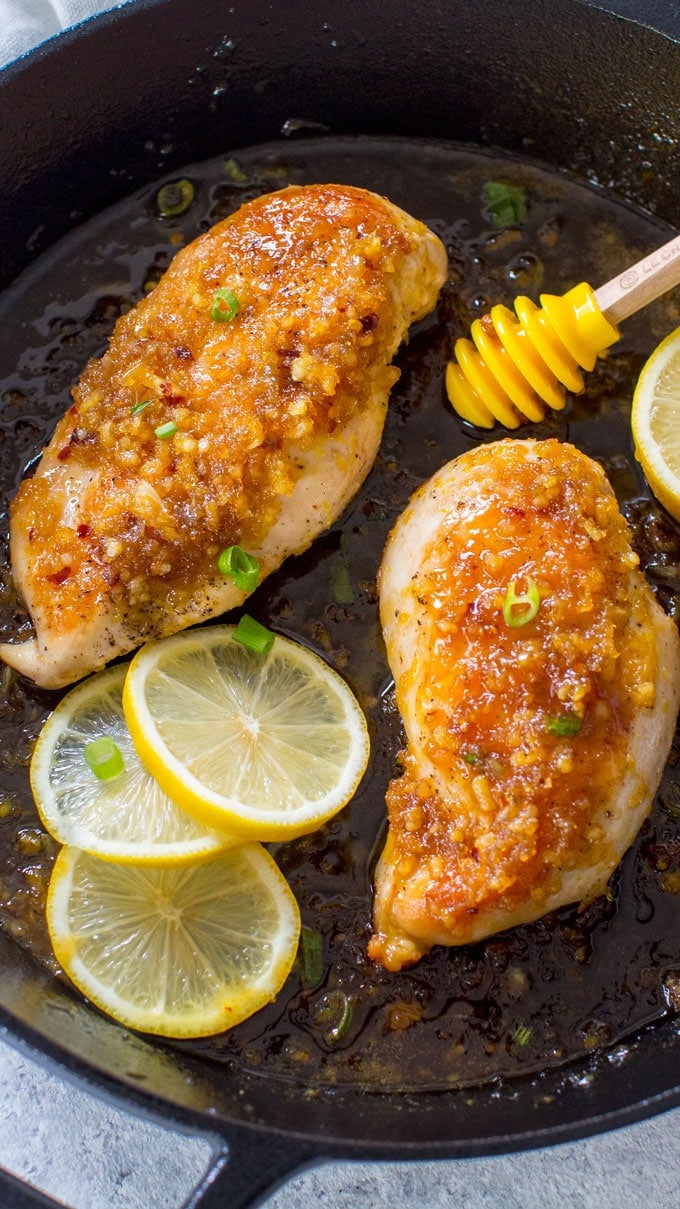 HONEY LEMON GARLIC CHICKEN - 30minutesmeals.com