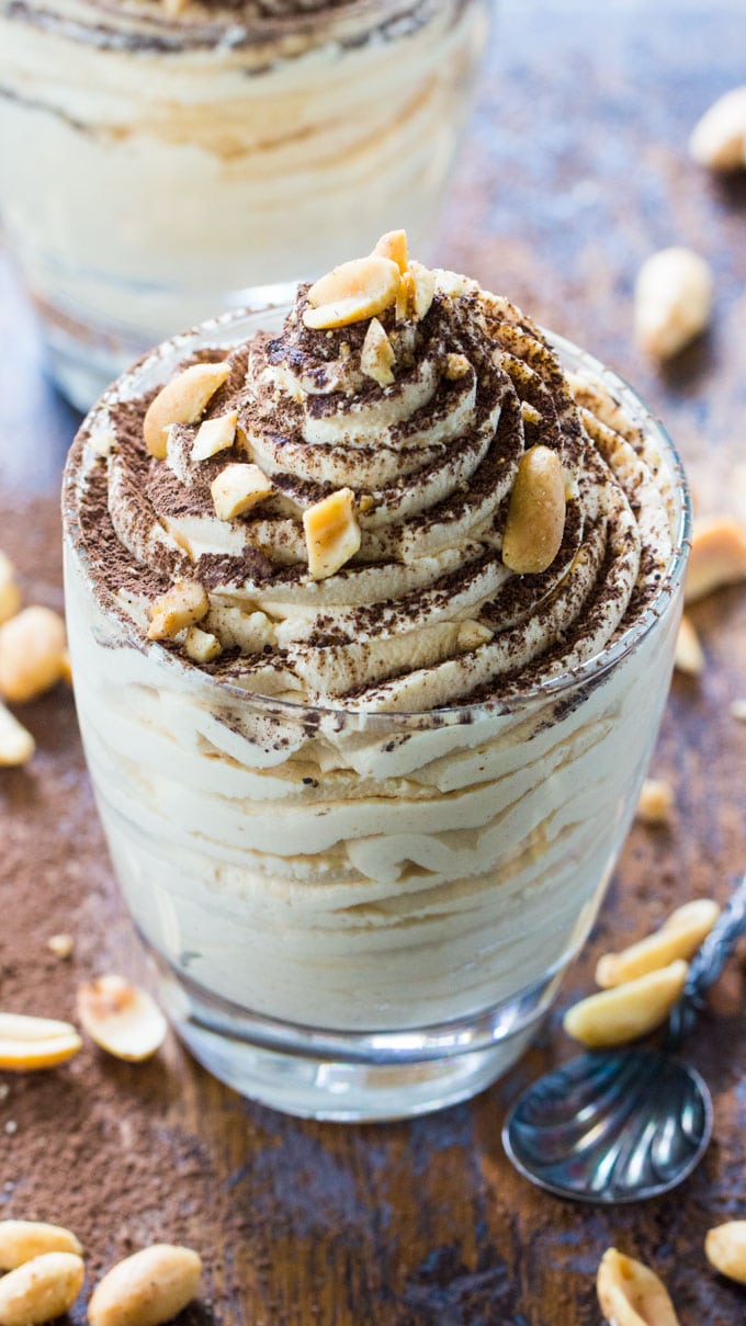 Easy Peanut Butter Mousse is made with just 3 ingredients in less than 5 minutes. Perfect to tame a quick peanut butter craving!