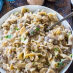 Easy Ground Beef Stroganoff is so unbelievably creamy thanks to a few secret ingredients. Easy to make, in just 30 minutes you have an amazing dinner!