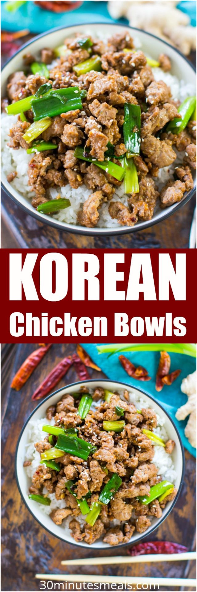 Korean Chicken Bowls 20 Minute 30 minutes meals
