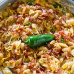 30 Minute Pasta Recipes are the perfect weeknight dinners, easily made in just one pan. This Bacon Jalapeño Popper Pasta is tasty, full of flavor and hassle free.