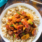 Sweet and Sour Pork is a restaurant quality meal that can be easily made at home in one pan. Crispy, sweet, sour and made with budget friendly ingredients.