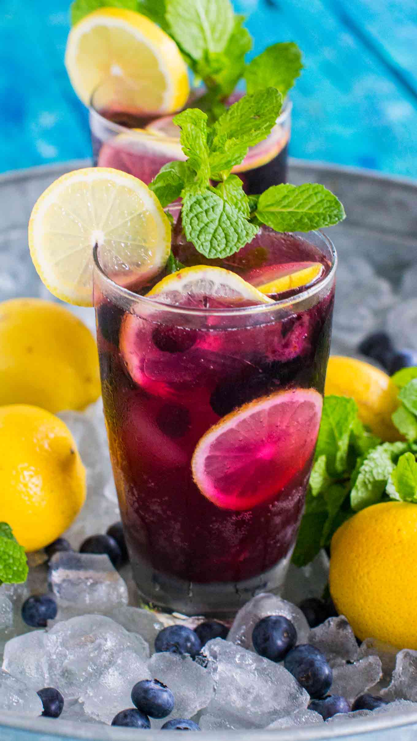 Sweet and refreshing Blueberry Lemonade tastes delicious and refreshing year round. Made easy with sweet blueberry simple syrup and fresh lemon juice.
