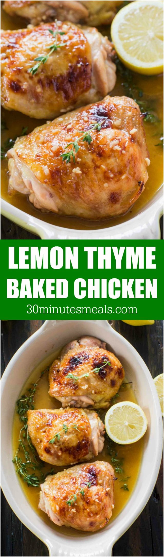 Baked Lemon Thyme Chicken Recipe - 30 minutes meals