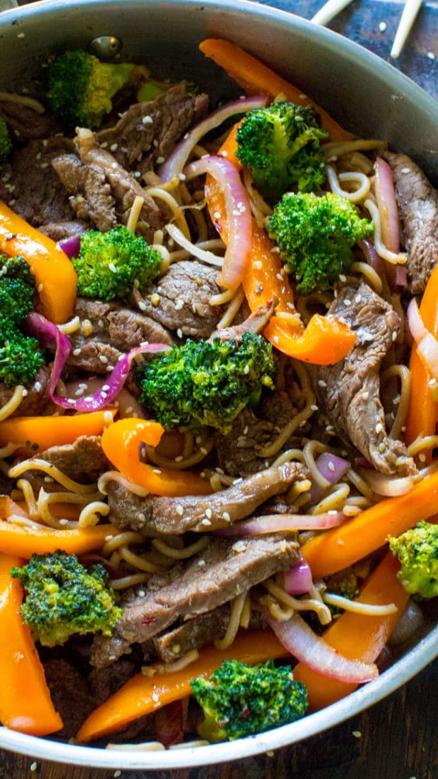 Skinny Mongolian Beef Noodles 30 minutes meals