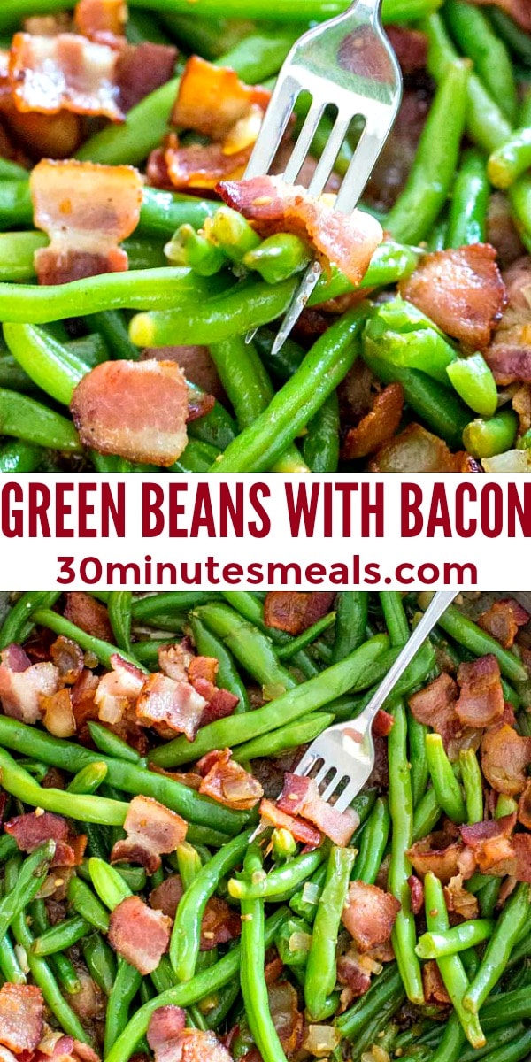 easy green beans with bacon pin