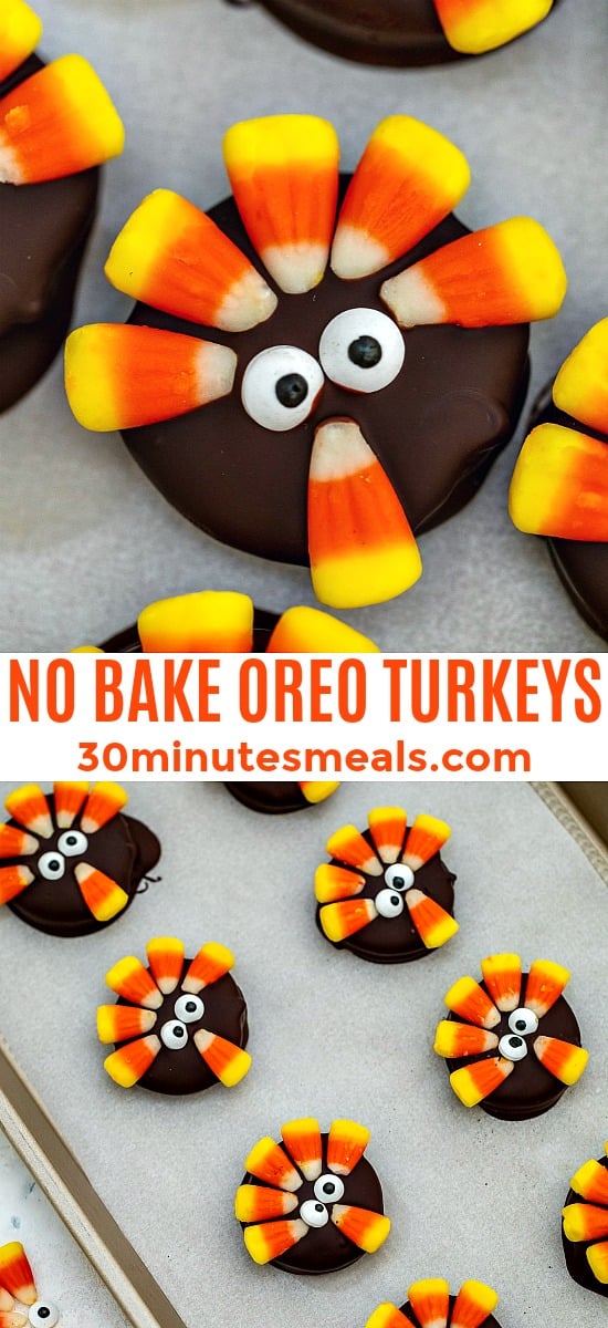 Easy Thanksgiving oreo turkeys