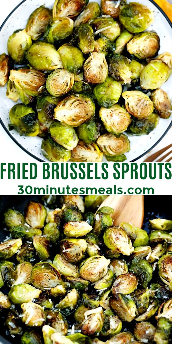 Easy Fried Brussels Sprouts pin