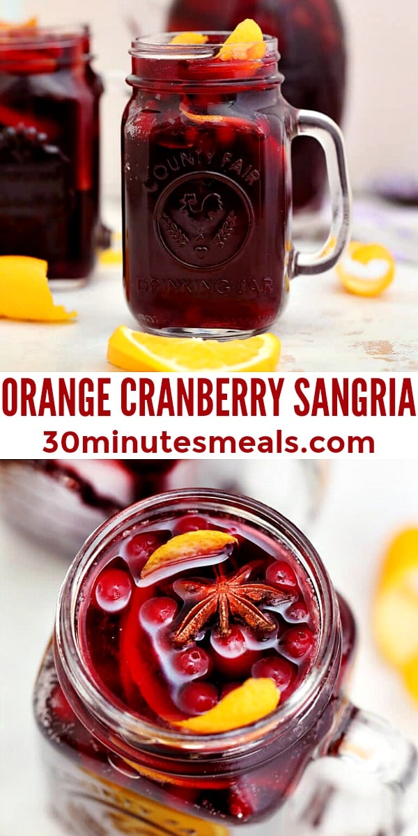 Easy Orange Cranberry Sangria pin