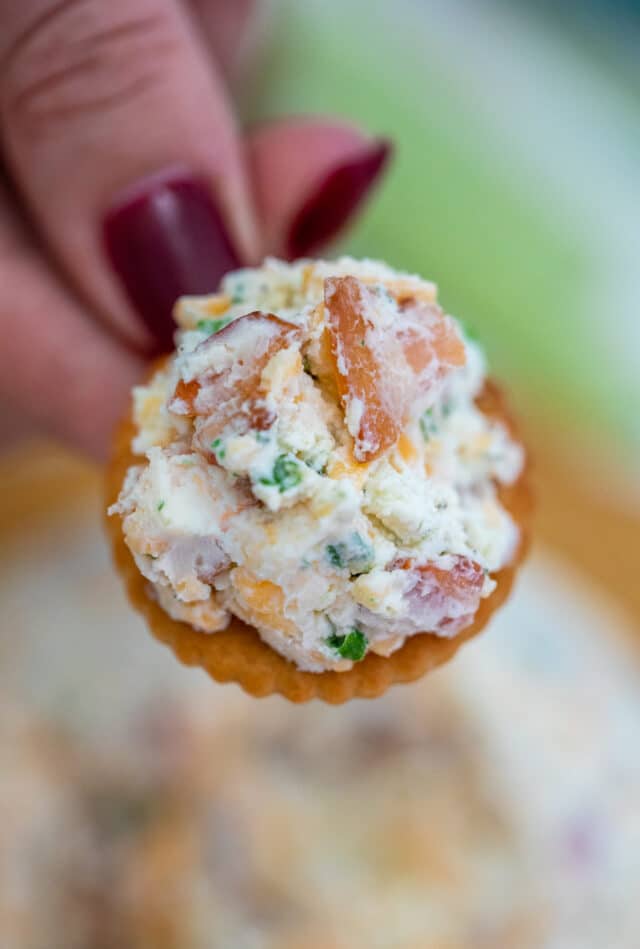 Cheddar Ranch Cheese Ball is the perfect Holiday appetizer made of cheddar cheese, ranch seasoning, and obviously bacon! #cheeseball #cheese #30minutemeals #appetizers #partyfood