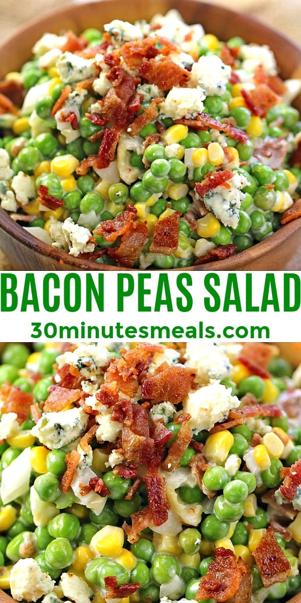 Photo of Bacon Peas Salad pin