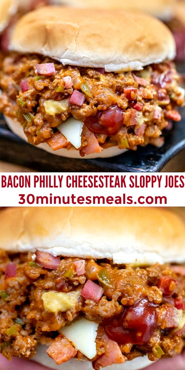 Photo of Bacon Phily Cheesesteak Sloppy Joes