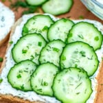 Cucumber Sandwiches are the perfect refreshing and delicious finger food. They are ready in minutes and can be enjoyed as appetizers or with tea. #cucumbersandwiches #sandwiches #teasandwiches #30minutemeals #fingerfood