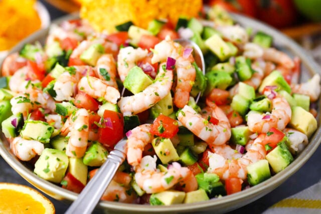 Mexican shrimp ceviche.