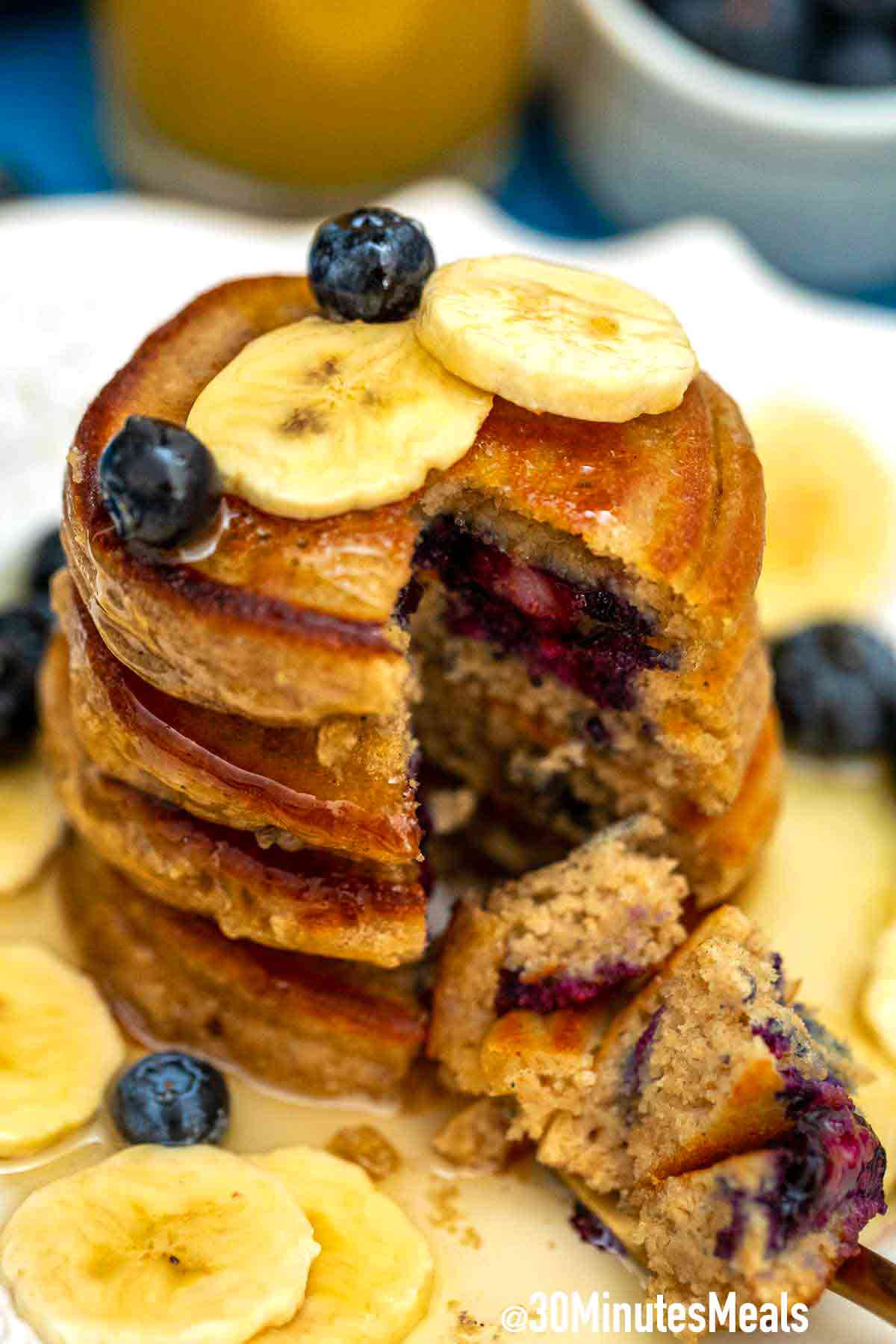 Oatmeal Pancakes Recipe with Blueberry