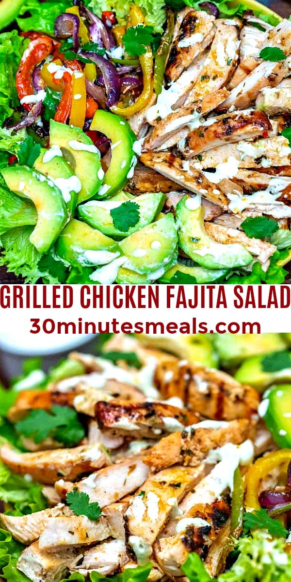 Easy Grilled Chicken Fajita Salad pin
