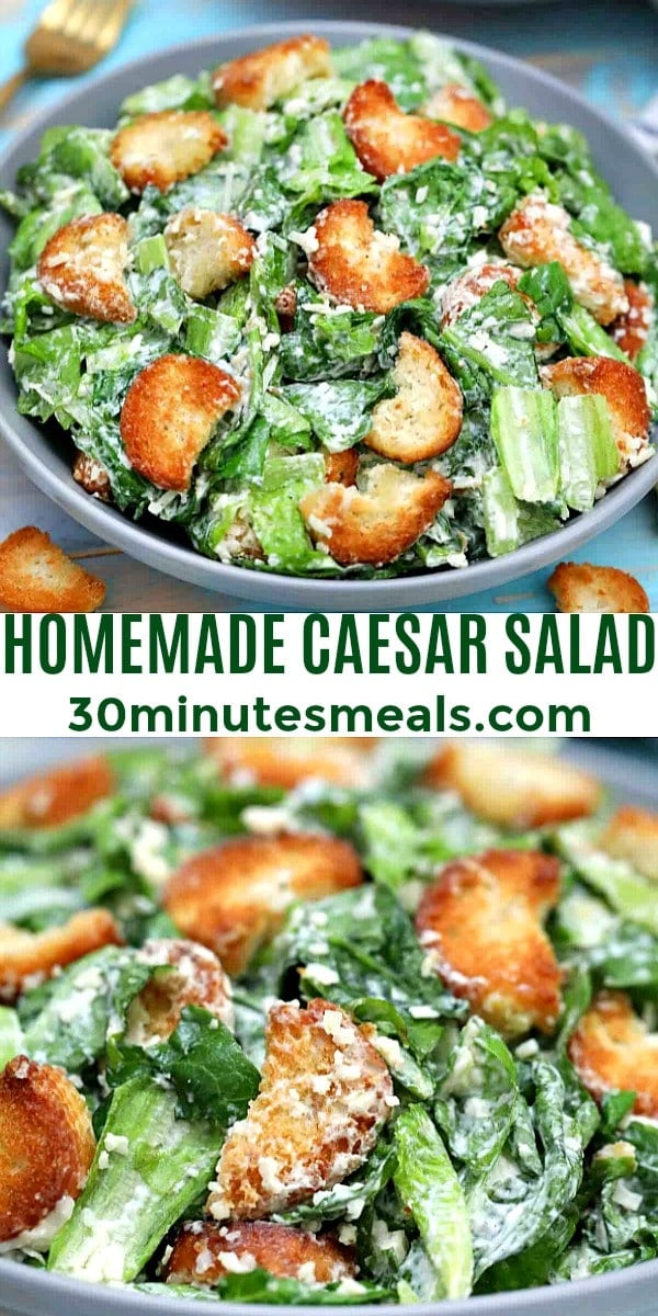 Easy Homemade Caesar Salad pin