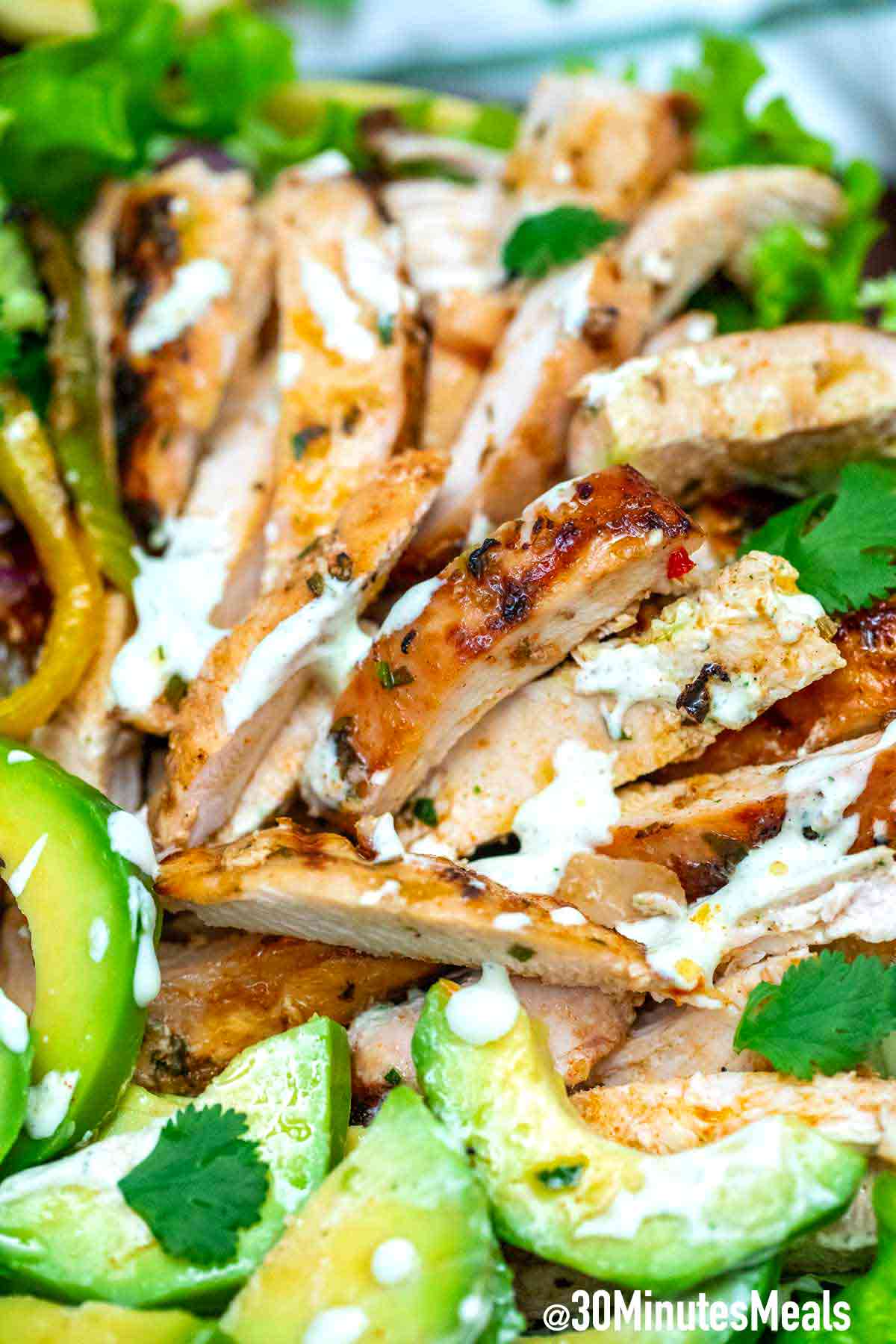 Fajita Salad with Grilled Chicken