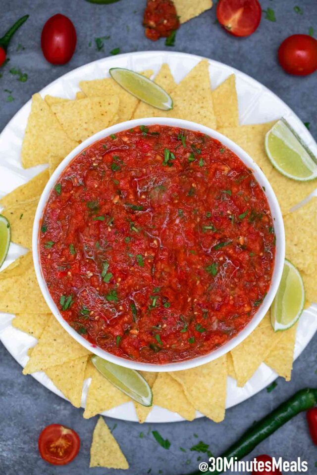 salsa and corn chips
