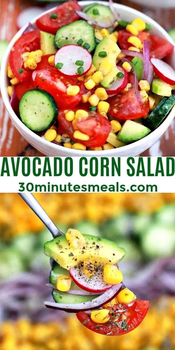 easy avocado corn salad pin