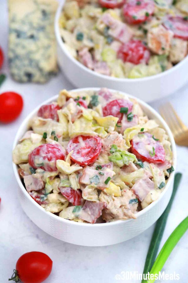 BLT salad in serving bowls