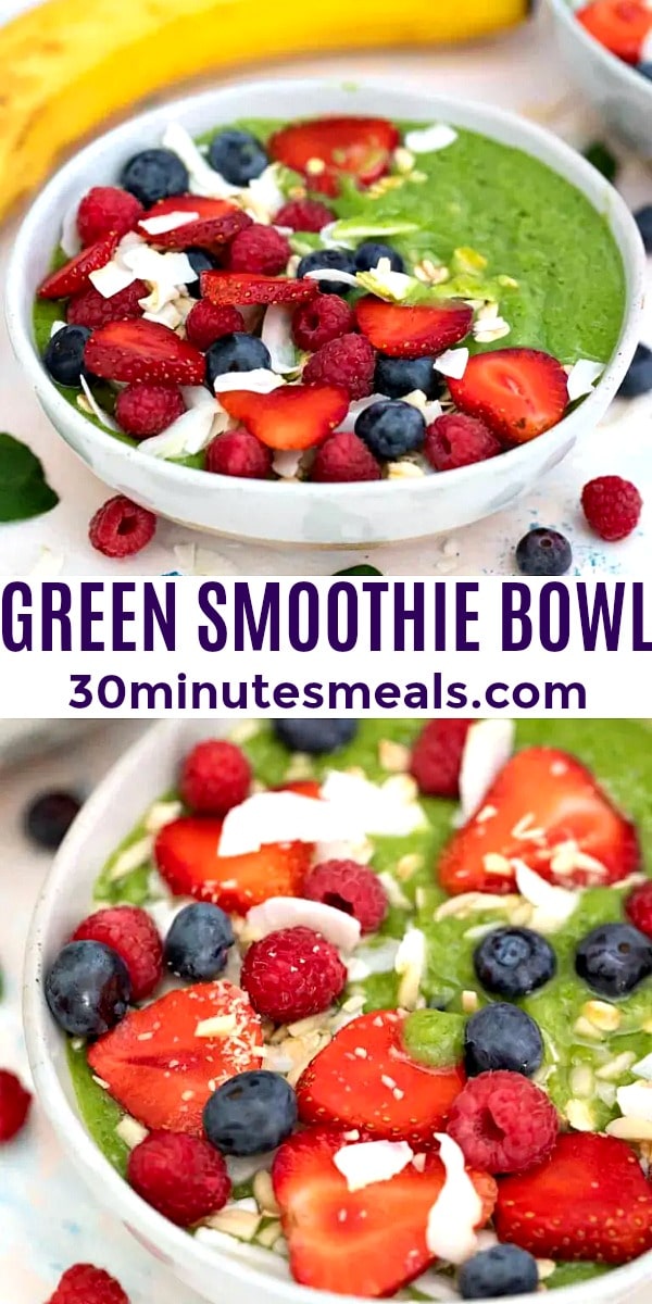 easy green smoothie bowl pin