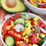 avocado corn salad in a bowl