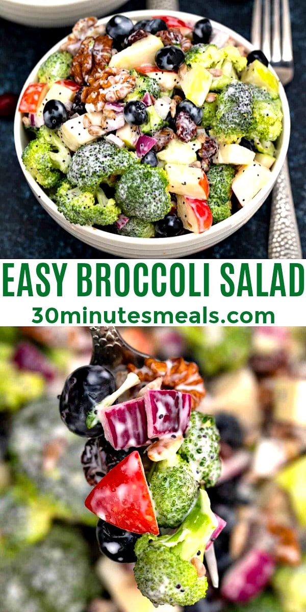 easy homemade broccoli salad pin