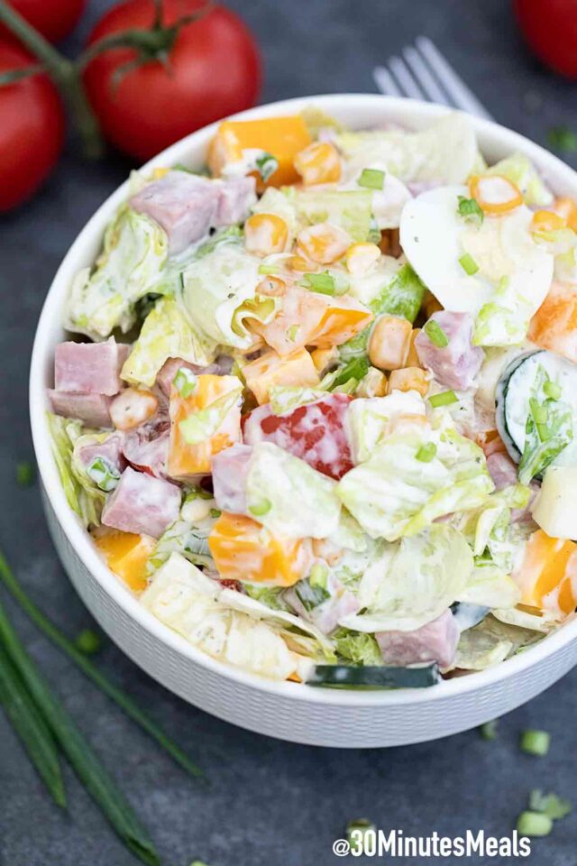 chef salad with ham