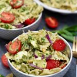 caprese pasta salad with pesto