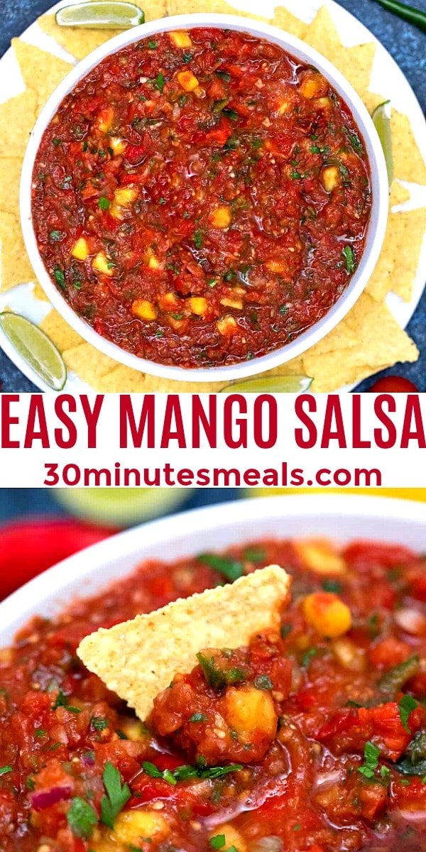 easy homemade mango salsa pin