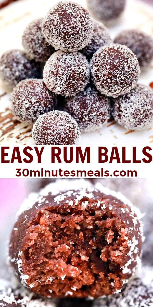 easy homemade rum balls pin