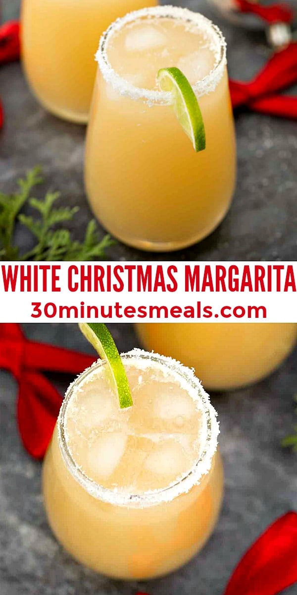 easy white christmas margarita pin