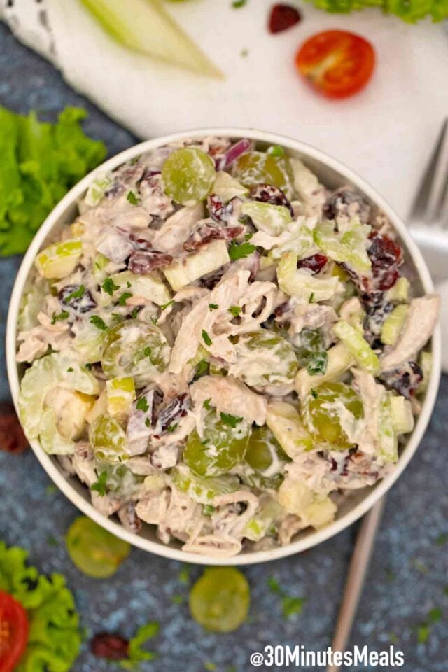 turkey salad in a bowl