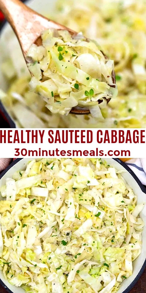 easy healthy sauteed cabbage pin