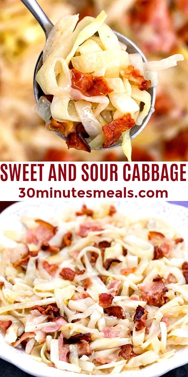 easy sweet and sour cabbage pin