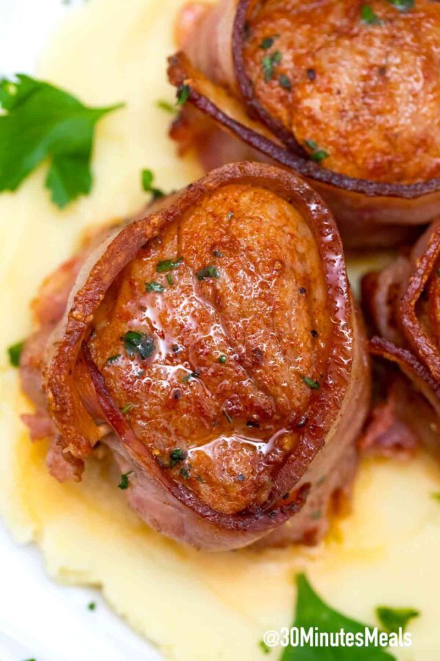 bacon wrapped pork medallions
