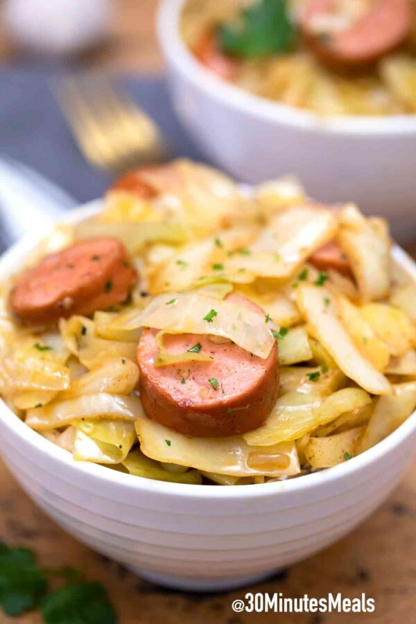 Fried Cabbage and Kielbasa - 30 minutes meals