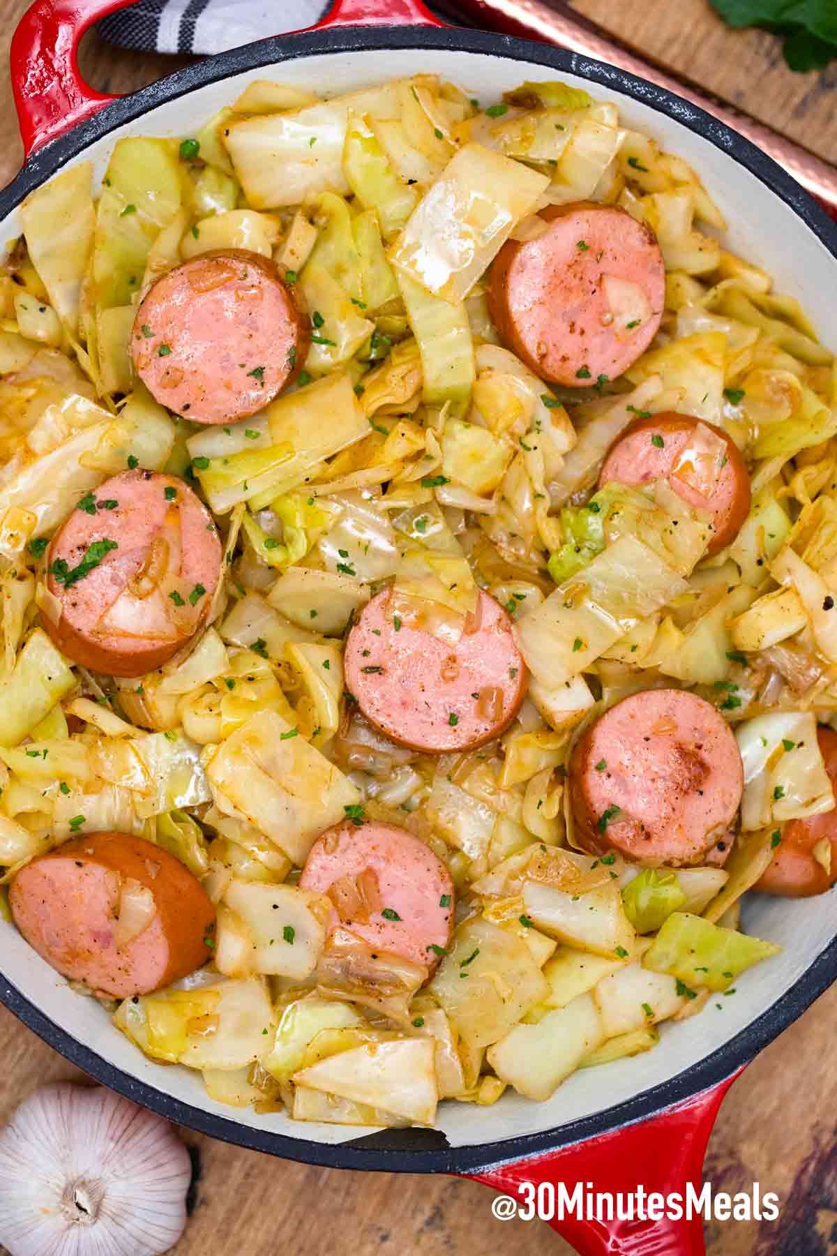 Fried Cabbage and Kielbasa - 30 minutes meals