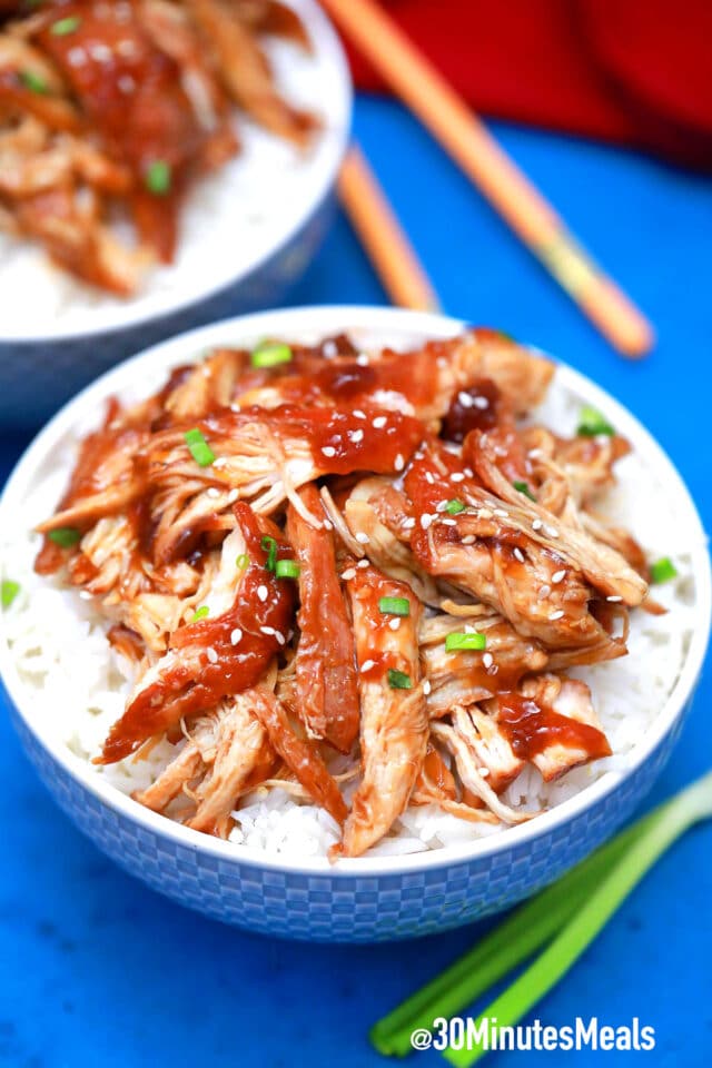 easy shredded chicken teriyaki