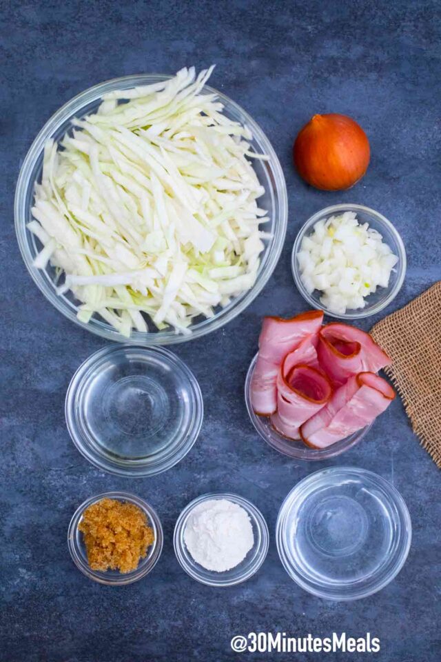 easy sweet and sour cabbage ingredients