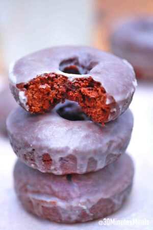 homemade baked chocolate donuts