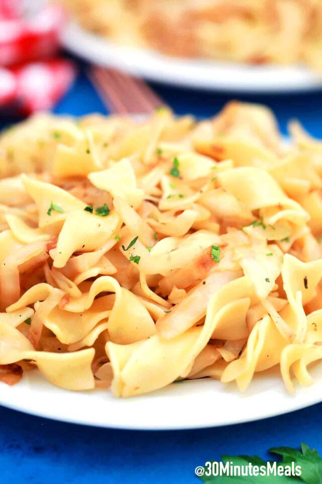 easy polish fried cabbage and noodles
