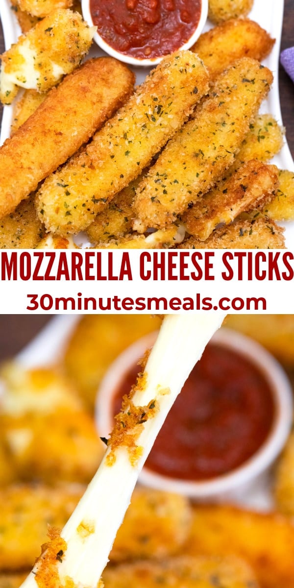 easy mozzarella cheese sticks pin