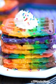 easy rainbow waffles recipe
